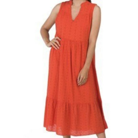 VANESSA ZANI New Made In Italy Orange Cotton Eyele - Picture 1 of 9
